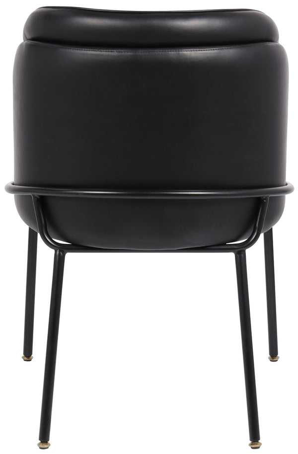 Jagger Faux Leather / Iron / Engineered Wood / Foam Contemporary Black Faux Leather Dining Chair - 22" W x 23" D x 31" H