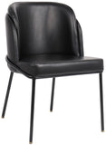 Jagger Faux Leather / Iron / Engineered Wood / Foam Contemporary Black Faux Leather Dining Chair - 22" W x 23" D x 31" H