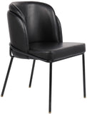 Jagger Faux Leather / Iron / Engineered Wood / Foam Contemporary Black Faux Leather Dining Chair - 22" W x 23" D x 31" H