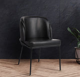 Jagger Faux Leather / Iron / Engineered Wood / Foam Contemporary Black Faux Leather Dining Chair - 22" W x 23" D x 31" H