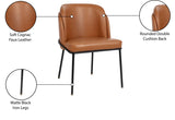 Jagger Faux Leather / Iron / Engineered Wood / Foam Contemporary Cognac Faux Leather Dining Chair - 22" W x 23" D x 31" H