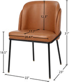 Jagger Faux Leather / Iron / Engineered Wood / Foam Contemporary Cognac Faux Leather Dining Chair - 22" W x 23" D x 31" H