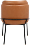 Jagger Faux Leather / Iron / Engineered Wood / Foam Contemporary Cognac Faux Leather Dining Chair - 22" W x 23" D x 31" H