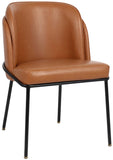 Jagger Faux Leather / Iron / Engineered Wood / Foam Contemporary Cognac Faux Leather Dining Chair - 22" W x 23" D x 31" H