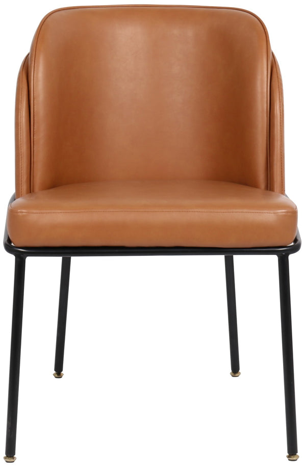 Jagger Faux Leather / Iron / Engineered Wood / Foam Contemporary Cognac Faux Leather Dining Chair - 22" W x 23" D x 31" H