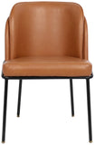 Jagger Faux Leather / Iron / Engineered Wood / Foam Contemporary Cognac Faux Leather Dining Chair - 22" W x 23" D x 31" H