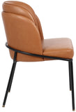 Jagger Faux Leather / Iron / Engineered Wood / Foam Contemporary Cognac Faux Leather Dining Chair - 22" W x 23" D x 31" H