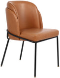 Jagger Faux Leather / Iron / Engineered Wood / Foam Contemporary Cognac Faux Leather Dining Chair - 22" W x 23" D x 31" H