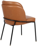 Jagger Faux Leather / Iron / Engineered Wood / Foam Contemporary Cognac Faux Leather Dining Chair - 22" W x 23" D x 31" H