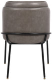 Jagger Faux Leather / Iron / Engineered Wood / Foam Contemporary Grey Faux Leather Dining Chair - 22" W x 23" D x 31" H