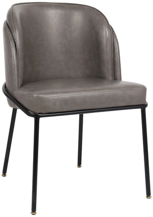 Jagger Faux Leather / Iron / Engineered Wood / Foam Contemporary Grey Faux Leather Dining Chair - 22" W x 23" D x 31" H