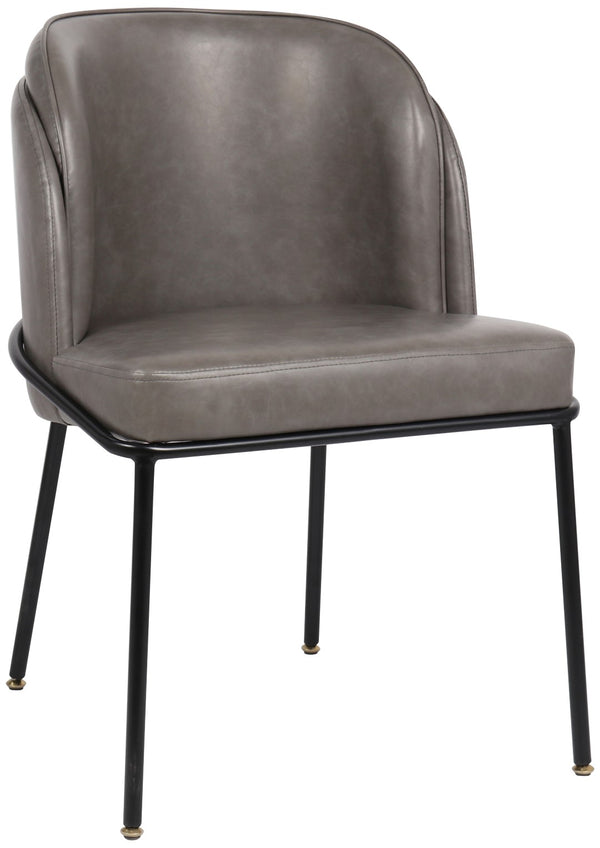 Jagger Faux Leather / Iron / Engineered Wood / Foam Contemporary Grey Faux Leather Dining Chair - 22" W x 23" D x 31" H