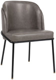 Jagger Faux Leather / Iron / Engineered Wood / Foam Contemporary Grey Faux Leather Dining Chair - 22" W x 23" D x 31" H