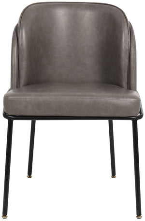 Jagger Faux Leather / Iron / Engineered Wood / Foam Contemporary Grey Faux Leather Dining Chair - 22" W x 23" D x 31" H
