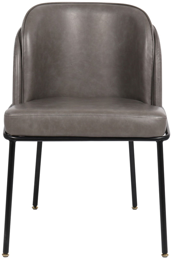 Jagger Faux Leather / Iron / Engineered Wood / Foam Contemporary Grey Faux Leather Dining Chair - 22" W x 23" D x 31" H