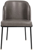 Jagger Faux Leather / Iron / Engineered Wood / Foam Contemporary Grey Faux Leather Dining Chair - 22" W x 23" D x 31" H