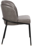 Jagger Faux Leather / Iron / Engineered Wood / Foam Contemporary Grey Faux Leather Dining Chair - 22" W x 23" D x 31" H