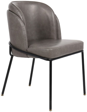 Jagger Faux Leather / Iron / Engineered Wood / Foam Contemporary Grey Faux Leather Dining Chair - 22" W x 23" D x 31" H