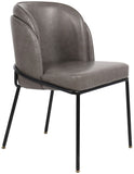 Jagger Faux Leather / Iron / Engineered Wood / Foam Contemporary Grey Faux Leather Dining Chair - 22" W x 23" D x 31" H