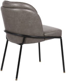 Jagger Faux Leather / Iron / Engineered Wood / Foam Contemporary Grey Faux Leather Dining Chair - 22" W x 23" D x 31" H