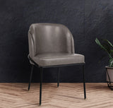 Jagger Faux Leather / Iron / Engineered Wood / Foam Contemporary Grey Faux Leather Dining Chair - 22" W x 23" D x 31" H