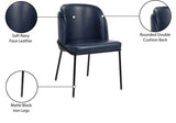 Jagger Faux Leather / Iron / Engineered Wood / Foam Contemporary Navy Faux Leather Dining Chair - 22" W x 23" D x 31" H