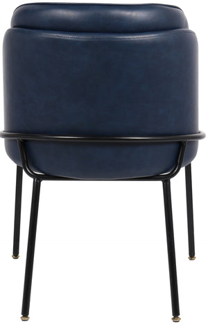 Jagger Faux Leather / Iron / Engineered Wood / Foam Contemporary Navy Faux Leather Dining Chair - 22" W x 23" D x 31" H
