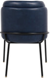 Jagger Faux Leather / Iron / Engineered Wood / Foam Contemporary Navy Faux Leather Dining Chair - 22" W x 23" D x 31" H