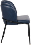 Jagger Faux Leather / Iron / Engineered Wood / Foam Contemporary Navy Faux Leather Dining Chair - 22" W x 23" D x 31" H