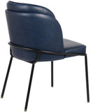 Jagger Faux Leather / Iron / Engineered Wood / Foam Contemporary Navy Faux Leather Dining Chair - 22" W x 23" D x 31" H