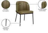 Jagger Faux Leather / Iron / Engineered Wood / Foam Contemporary Olive Faux Leather Dining Chair - 22" W x 23" D x 31" H