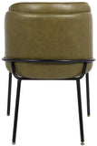 Jagger Faux Leather / Iron / Engineered Wood / Foam Contemporary Olive Faux Leather Dining Chair - 22" W x 23" D x 31" H