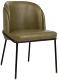 Jagger Faux Leather / Iron / Engineered Wood / Foam Contemporary Olive Faux Leather Dining Chair - 22" W x 23" D x 31" H