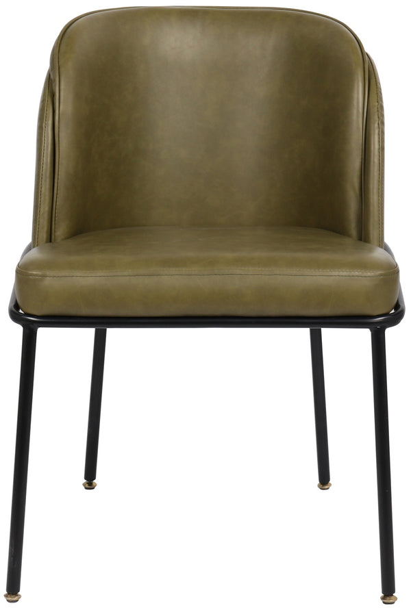 Jagger Faux Leather / Iron / Engineered Wood / Foam Contemporary Olive Faux Leather Dining Chair - 22" W x 23" D x 31" H