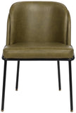 Jagger Faux Leather / Iron / Engineered Wood / Foam Contemporary Olive Faux Leather Dining Chair - 22" W x 23" D x 31" H