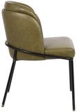 Jagger Faux Leather / Iron / Engineered Wood / Foam Contemporary Olive Faux Leather Dining Chair - 22" W x 23" D x 31" H