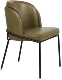 Jagger Faux Leather / Iron / Engineered Wood / Foam Contemporary Olive Faux Leather Dining Chair - 22" W x 23" D x 31" H