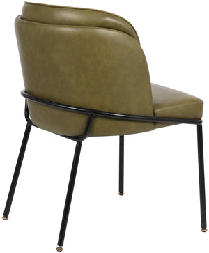 Jagger Faux Leather / Iron / Engineered Wood / Foam Contemporary Olive Faux Leather Dining Chair - 22" W x 23" D x 31" H