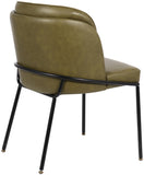 Jagger Faux Leather / Iron / Engineered Wood / Foam Contemporary Olive Faux Leather Dining Chair - 22" W x 23" D x 31" H