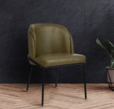 Jagger Faux Leather / Iron / Engineered Wood / Foam Contemporary Olive Faux Leather Dining Chair - 22" W x 23" D x 31" H