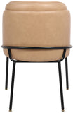 Jagger Faux Leather / Iron / Engineered Wood / Foam Contemporary Tan Faux Leather Dining Chair - 22" W x 23" D x 31" H