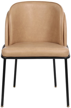 Jagger Faux Leather / Iron / Engineered Wood / Foam Contemporary Tan Faux Leather Dining Chair - 22" W x 23" D x 31" H