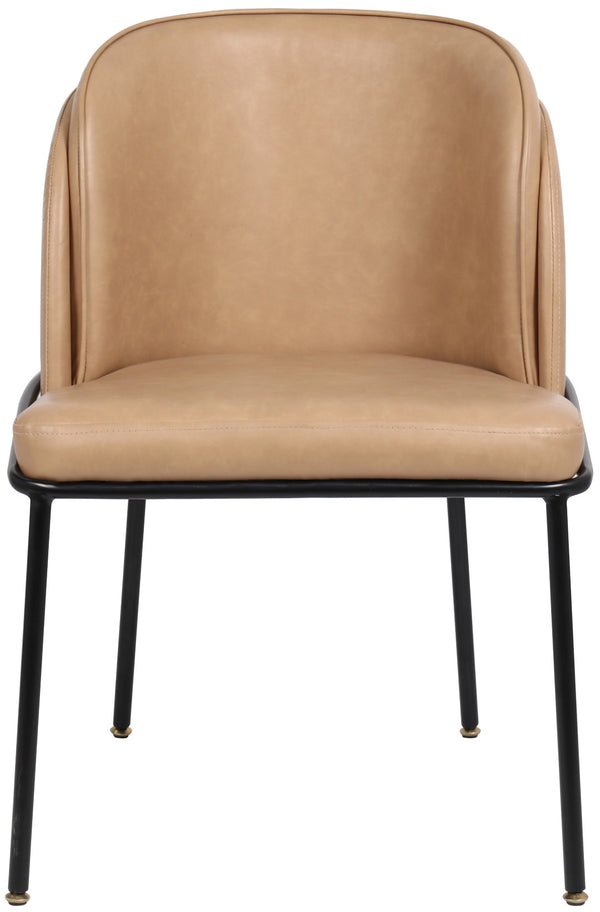 Jagger Faux Leather / Iron / Engineered Wood / Foam Contemporary Tan Faux Leather Dining Chair - 22" W x 23" D x 31" H