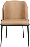 Jagger Faux Leather / Iron / Engineered Wood / Foam Contemporary Tan Faux Leather Dining Chair - 22" W x 23" D x 31" H