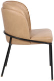 Jagger Faux Leather / Iron / Engineered Wood / Foam Contemporary Tan Faux Leather Dining Chair - 22" W x 23" D x 31" H