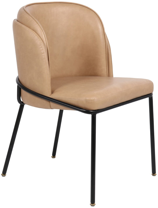 Jagger Faux Leather / Iron / Engineered Wood / Foam Contemporary Tan Faux Leather Dining Chair - 22" W x 23" D x 31" H