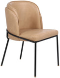 Jagger Faux Leather / Iron / Engineered Wood / Foam Contemporary Tan Faux Leather Dining Chair - 22" W x 23" D x 31" H