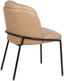 Jagger Faux Leather / Iron / Engineered Wood / Foam Contemporary Tan Faux Leather Dining Chair - 22" W x 23" D x 31" H