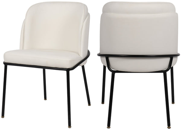 Jagger Faux Leather / Iron / Engineered Wood / Foam Contemporary White Faux Leather Dining Chair - 22" W x 23" D x 31" H