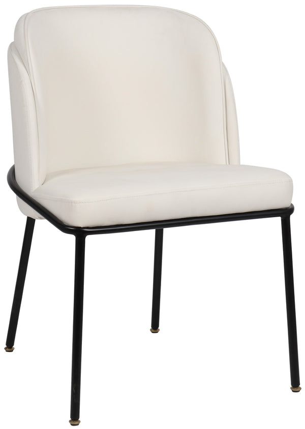 Jagger Faux Leather / Iron / Engineered Wood / Foam Contemporary White Faux Leather Dining Chair - 22" W x 23" D x 31" H